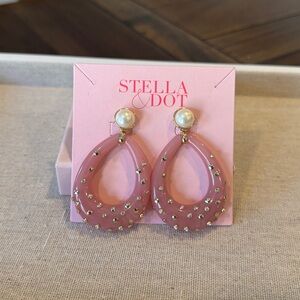Stella & Dot Pink Teardrop Earrings